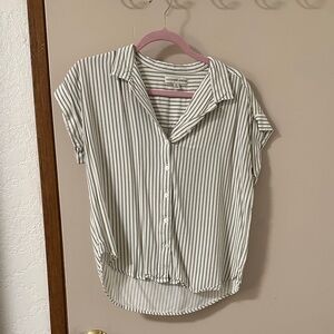 Striped Button-Up Blouse